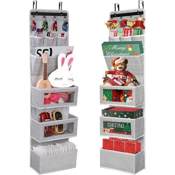 Over the Door Organizer Hanging Storage with Clear Pockets for Closet Pantry - Picture 7 of 7